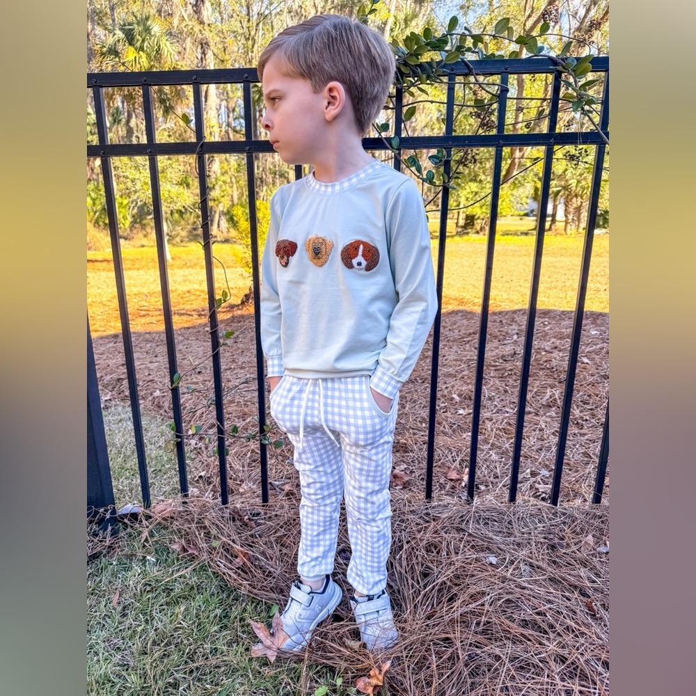 NWT Brynn + Bradley French Knot Buddies Boy Jogger Set - Picture 3 of 4